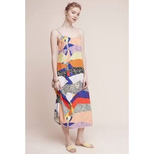 The Odells Printed Multi-Color Maxi Dress with Spaghetti Straps - Medium